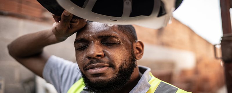 Elevator construction worker